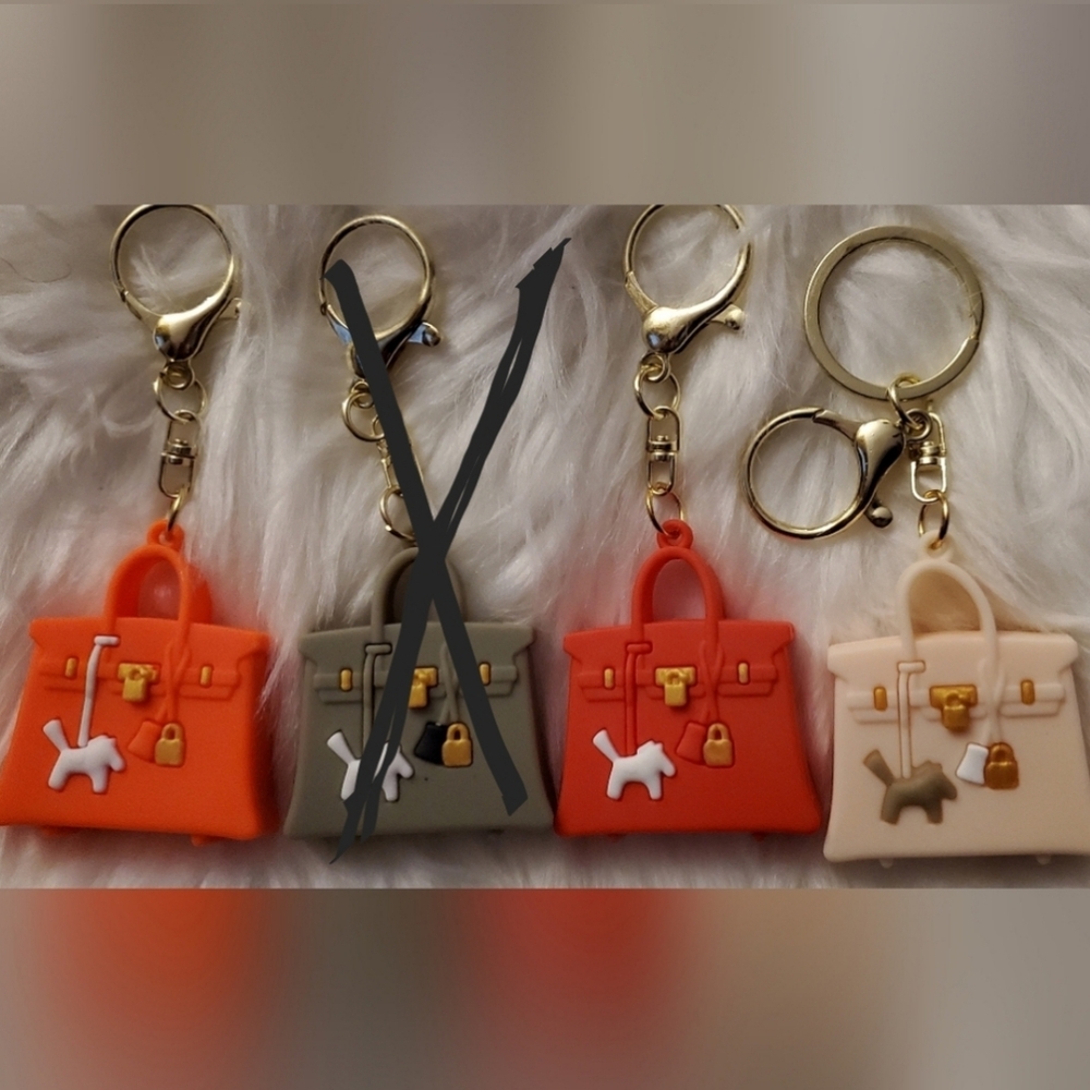Miniature Bag, Purse Keychain Or Bagtag Set-Rubber Material-NO GREEN